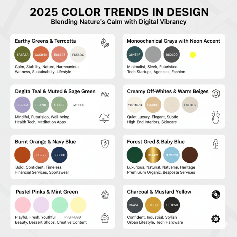 A futuristic and trendy design collage showcasing bold color combinations