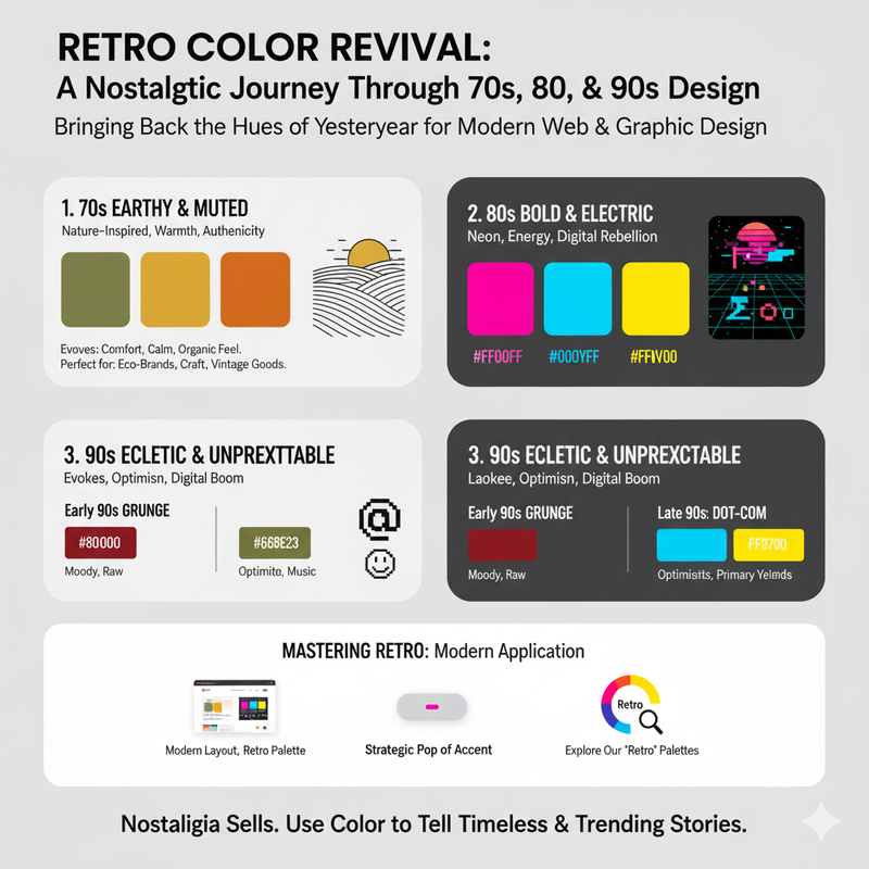 A design using 80s retro colors and shapes