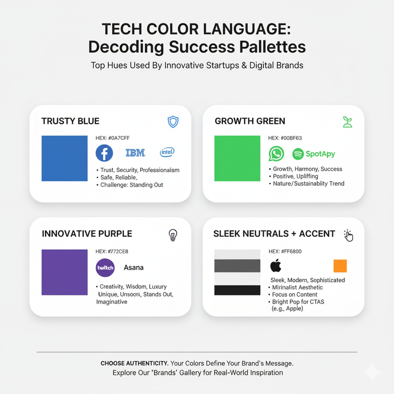 The logos of several modern tech startups